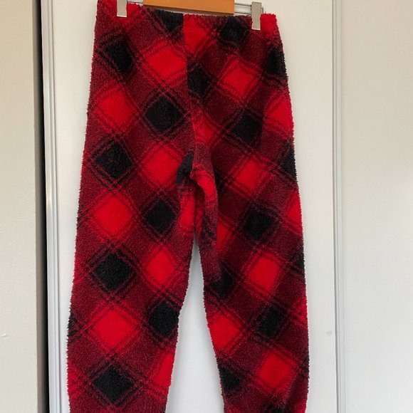 Sherpa Red Plaid PJ Pants - Picture 3 of 3